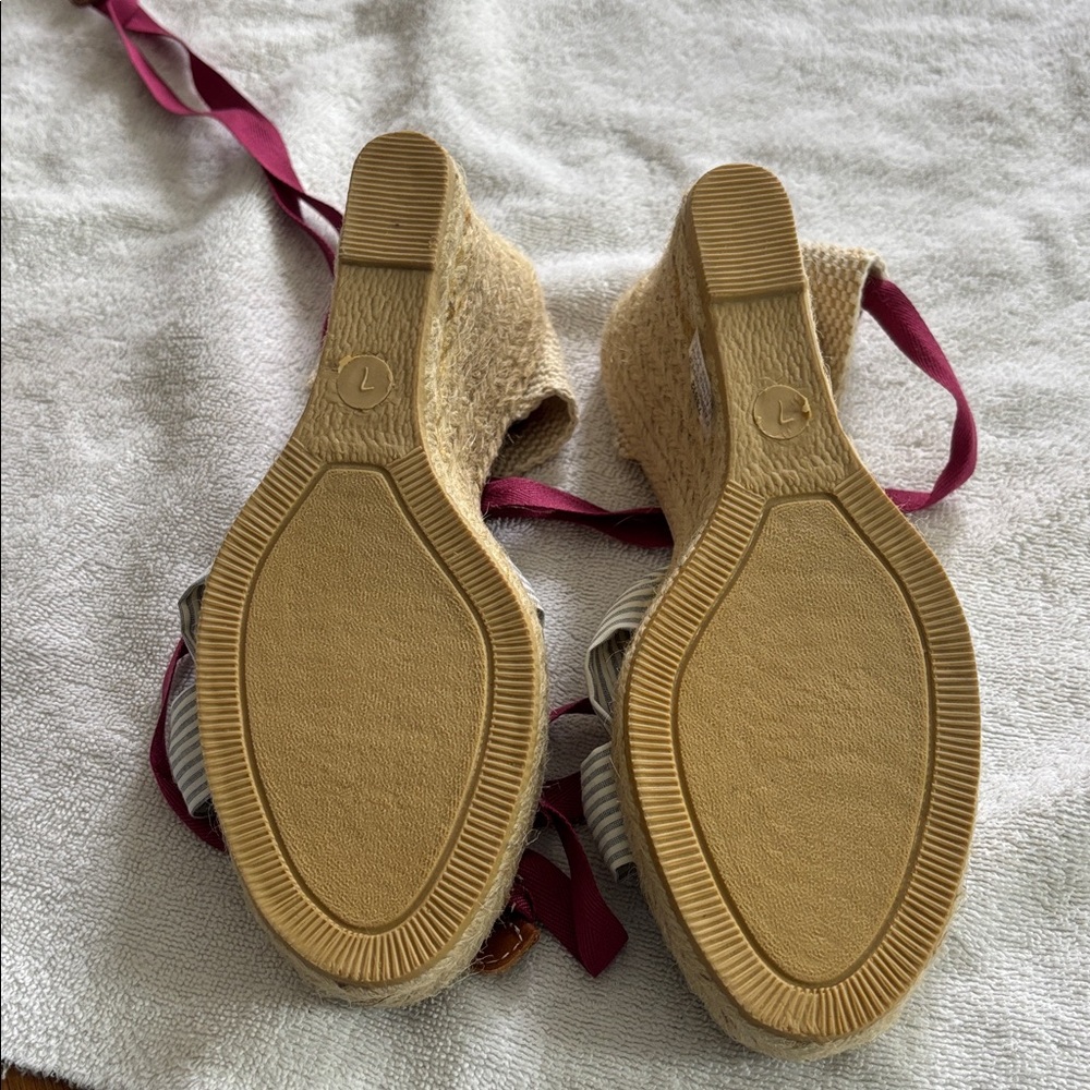 J Crew blue and white striped Espadrille, NWOT, size 7 - Picture 5 of 6